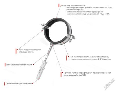 Лот: 7677506. Фото: 1. хомут металлический 47-51mm(1... Крепёж