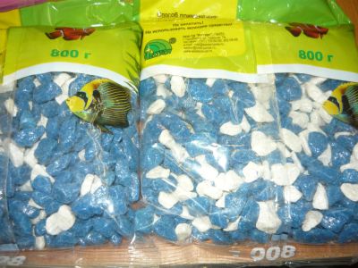 Лот: 5156559. Фото: 1. грунт для аквариума белый + синий... Грунты, украшения, наполнения