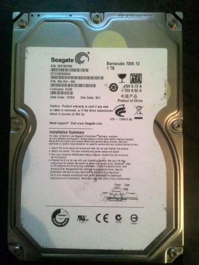 Лот: 8998002. Фото: 1. Seagate ST31000528AS. Жёсткие диски (HDD)