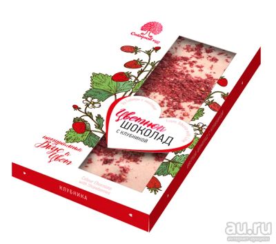 Лот: 13830165. Фото: 1. Цветной шоколад с клубникой «Сибирский... Шоколад, конфеты