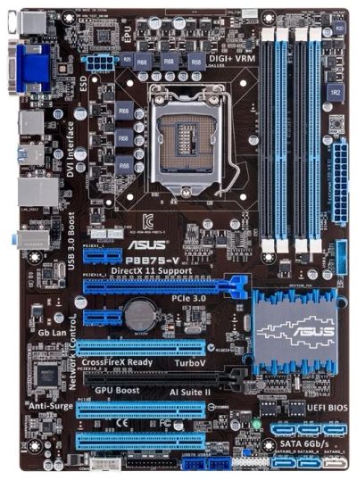 Лот: 7600934. Фото: 1. Игровая материнка ASUS P8B75-V... Материнские платы