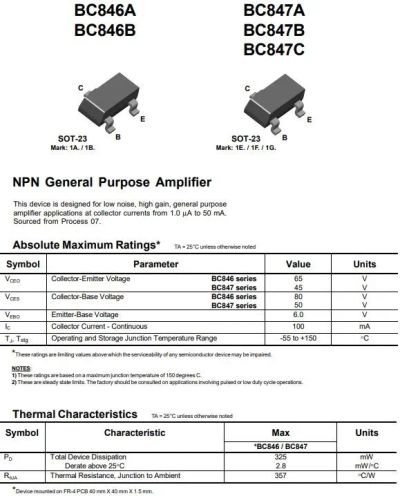 Лот: 19854415. Фото: 1. транзистор BJT BC846B 65V 0.1A... Транзисторы