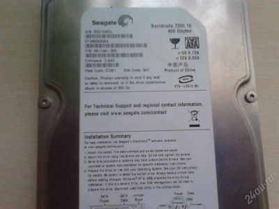 Лот: 1721846. Фото: 1. Seagate Barracuda 7200.10 ST3400620AS... Жёсткие диски (HDD)