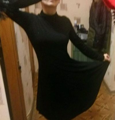 Лот: 10942308. Фото: 1. Чёрное платье с рукавами (бальное... Платья