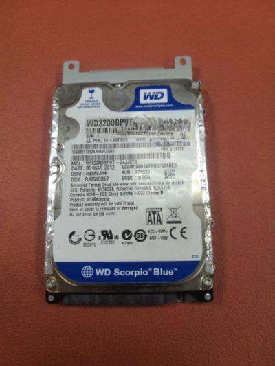 Лот: 21700729. Фото: 1. Жесткий диск 320Gb WD3200bpvt-24JJ5T0... Жёсткие диски (HDD)