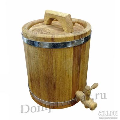 Лот: 16833304. Фото: 1. Жбан дубовый 5л с краном. Тара, измерительные приборы и сопутствующие товары
