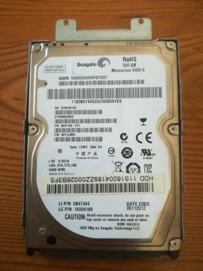 Лот: 11858497. Фото: 1. Жёсткий диск 500gb. Жёсткие диски (HDD)