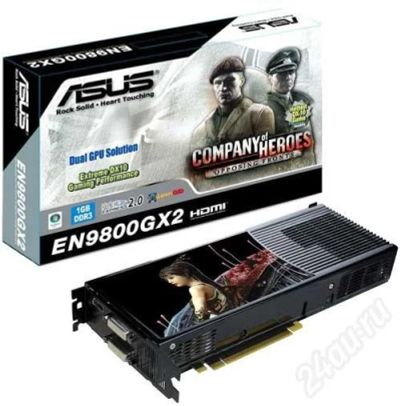 Лот: 181232. Фото: 1. Asus 9800gx2. Видеокарты