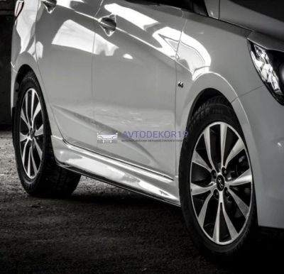 Лот: 16726873. Фото: 1. Накладки ZEUS на пороги Hyundai... Детали тюнинга