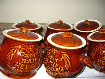 Лот: 1463729. Фото: 1. Глиняные горшочки. Жаровни, казаны