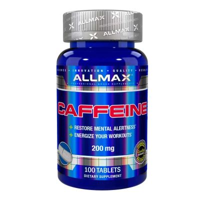 Лот: 15252020. Фото: 1. Caffeine 200мг, 100таб Allmax... Спортивное питание, витамины