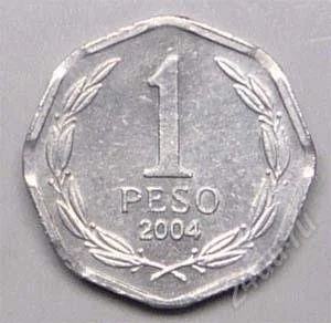 Лот: 1582939. Фото: 1. Чили. 1 песо 2004г. Необычная... Америка