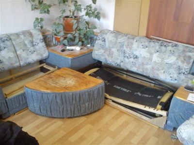 Лот: 1597174. Фото: 1. Диван + 2 треуольника и маленький... Кресла, пуфы