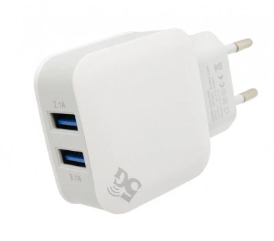 Лот: 16528602. Фото: 1. СЗУ USB x 2 Keke-F003 3.1A белый... Зарядные устройства, блоки питания, адаптеры сетевые для смартфонов