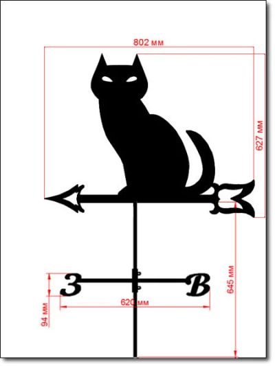Лот: 11929249. Фото: 1. Флюгер "Кошка" (9). Художественная ковка