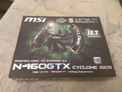 Лот: 10451248. Фото: 1. Видеокарта MSI N460GTX Cyclone... Видеокарты