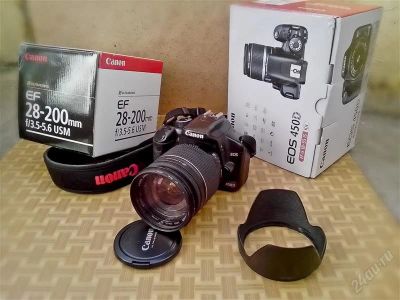 Лот: 2751104. Фото: 1. Комплект CANON 450D+CANON EF 28-200... Цифровые зеркальные