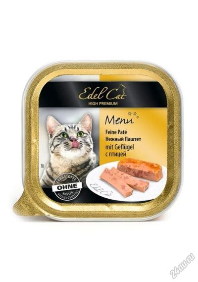 Лот: 5579511. Фото: 1. Консервы Edel Cat для кошек, нежный... Корма