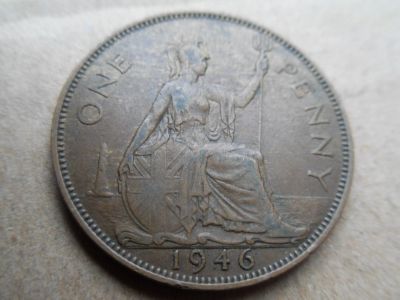 Лот: 16242584. Фото: 1. Великобритания 1 пенни 1946. Много... Великобритания и острова