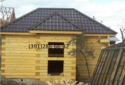 Лот: 10498515. Фото: 1. Баня 3х6 с тамбуром и вальмовой... Срубы, бани, дома