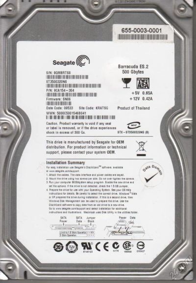 Лот: 5965441. Фото: 1. Жесткий диск на 500Гб Seagate... Жёсткие диски (HDD)