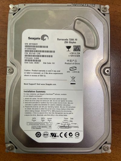 Лот: 21446459. Фото: 1. HDD Seagate Barracuda 7200.10... Жёсткие диски (HDD)