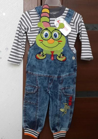 Лот: 5438918. Фото: 1. Джинсовый комбинезон+ кофта"Happy... Брюки, шорты, джинсы