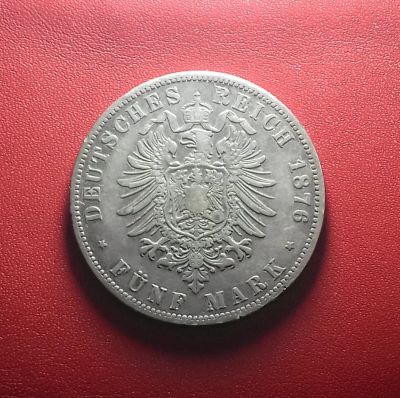 Лот: 17083780. Фото: 1. 5 марок 1876 года. Пруссия. Серебро... Германия и Австрия