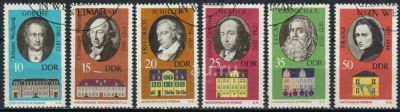 Лот: 20849746. Фото: 1. 1973. ГДР. Личности и их дома... Марки