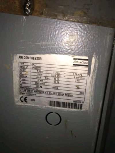 Лот: 13967221. Фото: 1. Компрессор atlas copco ga37. Другое (оборудование)