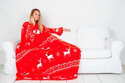 Лот: 8655082. Фото: 1. Отличный подарок Пледы с рукавами. Пледы, покрывала