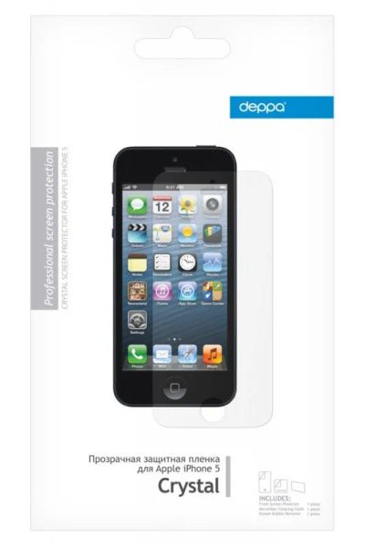 Лот: 8987535. Фото: 1. Защитная плёнка iPhone 5, Deppa... Защитные стёкла, защитные плёнки