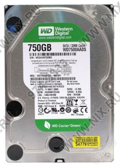 Лот: 1759757. Фото: 1. WD7500AADS750GB. Жёсткие диски (HDD)