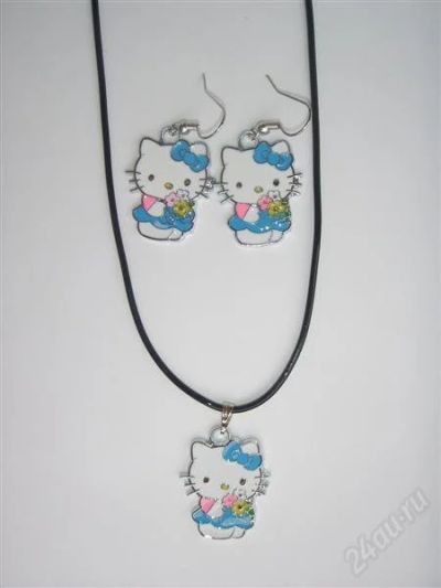 Лот: 1178686. Фото: 1. Подвеска и серьги Hello Kitty... Другое (дети растут)