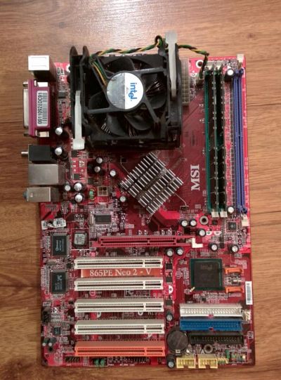 Лот: 4275332. Фото: 1. Мат. плата MSI 865PE NeoV2 + Intel... Материнские платы