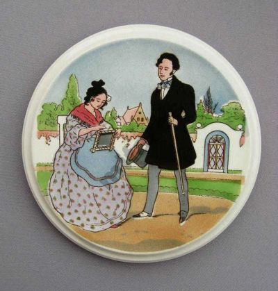 Лот: 6169560. Фото: 1. Подставка в стиле Бидермайер 1910-20-е... Фарфор, керамика