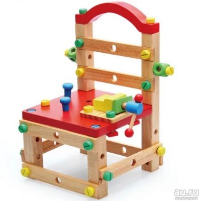 Лот: 8839631. Фото: 1. Деревянная игрушка стул-конструктор. Развивающие