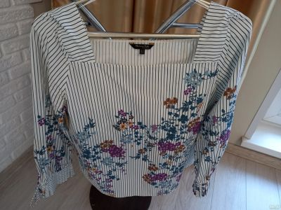 Лот: 17345028. Фото: 1. блуза Massimo Dutti р 48 хлопок... Блузы, рубашки, водолазки