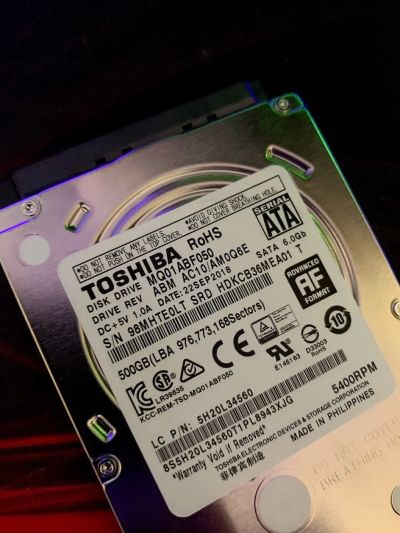 Лот: 13929267. Фото: 1. Жесткий диск Toshiba MQ01АВF050... Жёсткие диски (HDD)