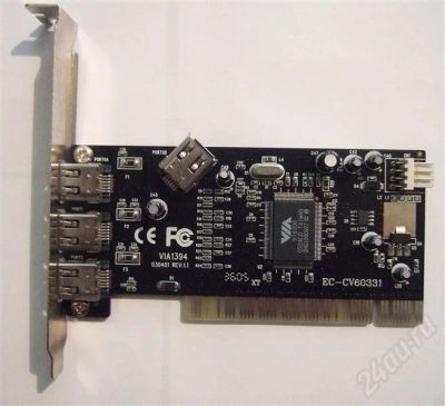 Лот: 712804. Фото: 1. Контроллер PCI FireWire EC-CV60331... Платы расширения, контроллеры, доп. порты