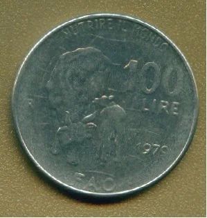 Лот: 8772299. Фото: 1. Италия 100 лир 1979 ФАО (х307). Европа