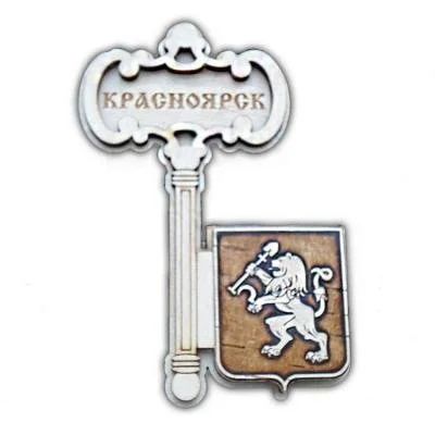 Лот: 10552078. Фото: 1. Магнит ключ вертик. "Герб" Красноярск... Магниты сувенирные