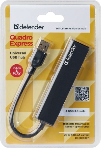 Лот: 12776477. Фото: 1. USB Разветвитель Defender Quadro... USB хабы