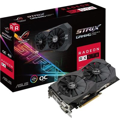 Лот: 10019507. Фото: 1. Видеокарта RX 570 4gb rog-strix-rx570-o4ggaming. Видеокарты