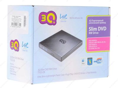Лот: 5185967. Фото: 1. Привод внешний. DVD±RW 3Q (3QODD-T115-EB... Приводы CD, DVD, BR, FDD