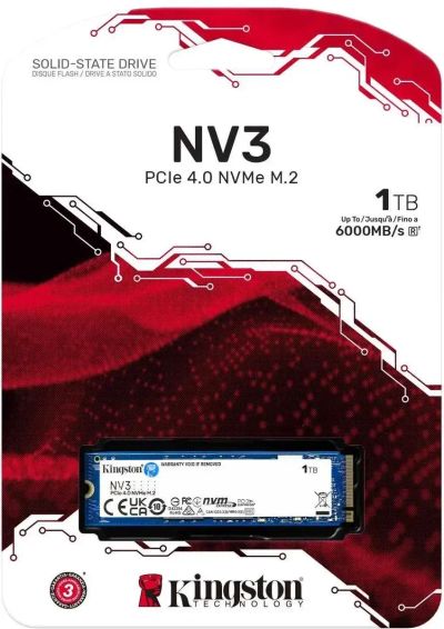 Лот: 25518913. Фото: 1. 1Tb SSD M.2 Kingston NV3 SNV3S... SSD-накопители