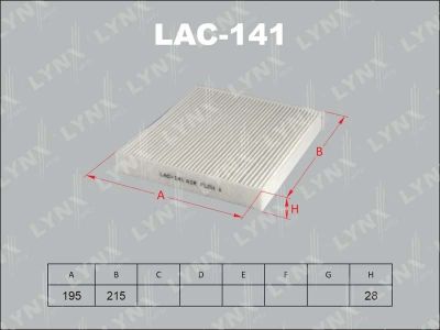 Лот: 13357050. Фото: 1. Lynx LAC-141 Салонный фильтр. Расходные материалы