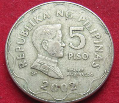 Лот: 18957836. Фото: 1. Филиппины 5 писо, 2002 г. Остальные страны