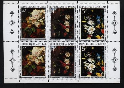 Лот: 5978556. Фото: 1. Чад 1972 Живопись Рубенс Цветы... Марки