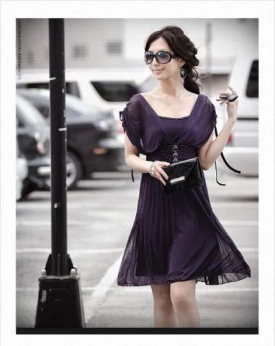 Лот: 3096936. Фото: 1. фиолетовое платье с завышенной... Платья